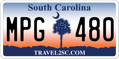 SC license plate MPG480