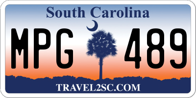 SC license plate MPG489