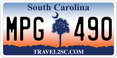 SC license plate MPG490