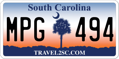 SC license plate MPG494