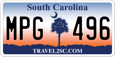 SC license plate MPG496