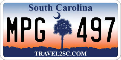SC license plate MPG497
