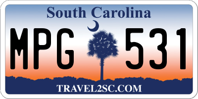 SC license plate MPG531