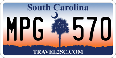 SC license plate MPG570