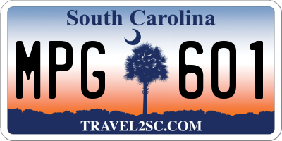 SC license plate MPG601