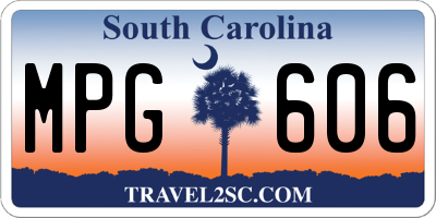 SC license plate MPG606