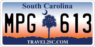 SC license plate MPG613