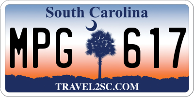 SC license plate MPG617