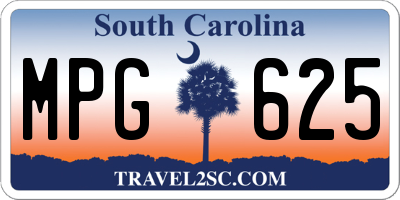 SC license plate MPG625