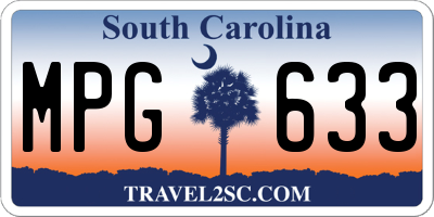 SC license plate MPG633