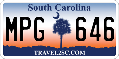 SC license plate MPG646