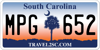 SC license plate MPG652