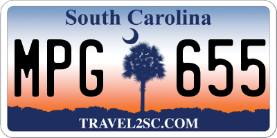 SC license plate MPG655