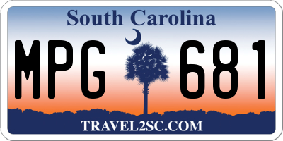 SC license plate MPG681
