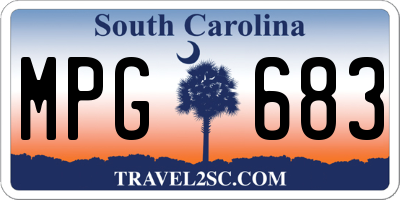 SC license plate MPG683