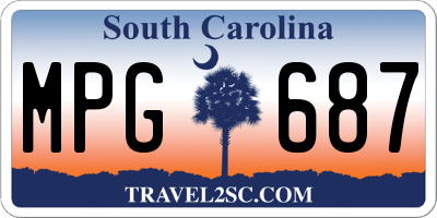 SC license plate MPG687