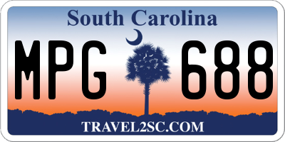 SC license plate MPG688