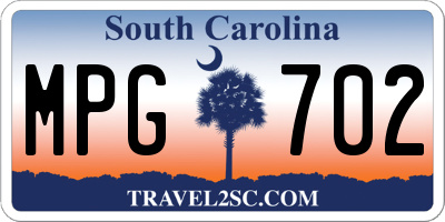 SC license plate MPG702