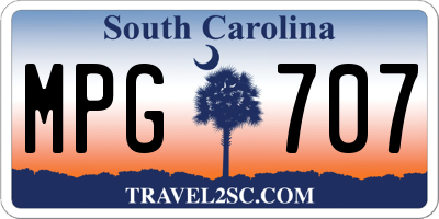 SC license plate MPG707