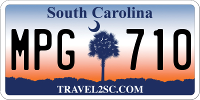SC license plate MPG710