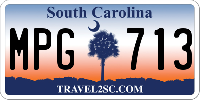 SC license plate MPG713