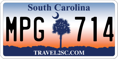 SC license plate MPG714
