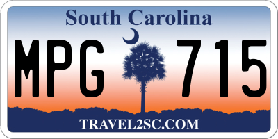 SC license plate MPG715