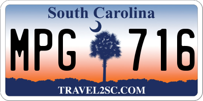 SC license plate MPG716