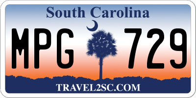 SC license plate MPG729