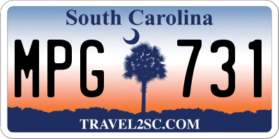 SC license plate MPG731