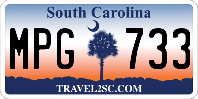 SC license plate MPG733