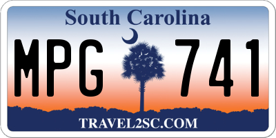 SC license plate MPG741
