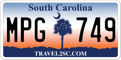 SC license plate MPG749
