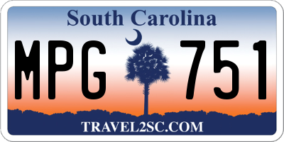 SC license plate MPG751