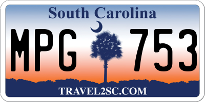 SC license plate MPG753