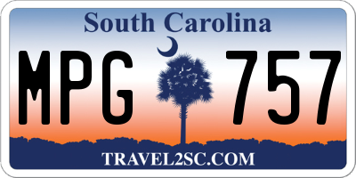 SC license plate MPG757