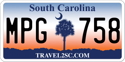 SC license plate MPG758