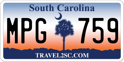 SC license plate MPG759