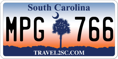 SC license plate MPG766
