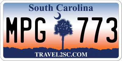 SC license plate MPG773