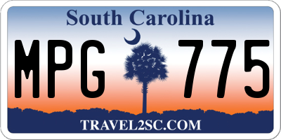 SC license plate MPG775