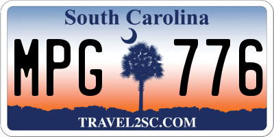 SC license plate MPG776