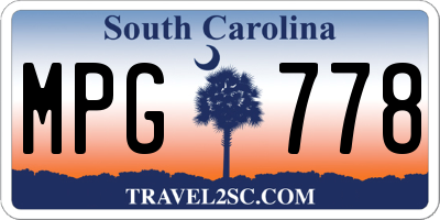 SC license plate MPG778