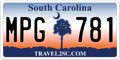 SC license plate MPG781
