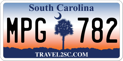 SC license plate MPG782