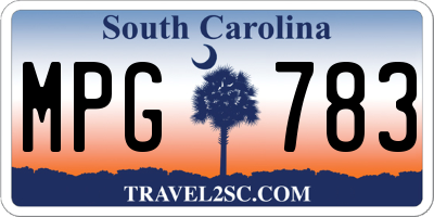 SC license plate MPG783