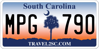 SC license plate MPG790