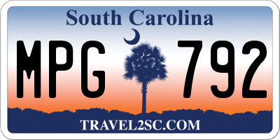 SC license plate MPG792