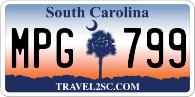SC license plate MPG799