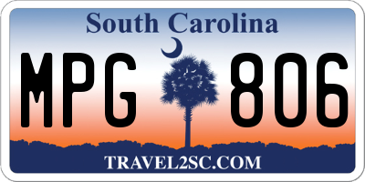 SC license plate MPG806